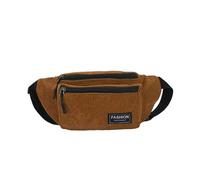 Sac banane en velours côtelé avec fermeture éclair pour filles et hommes, marron