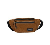 Sac banane en velours côtelé avec fermeture éclair pour téléphone portable, marron, Medium