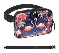 Sac banane esthétique à motif flamant rose clair de lune pour homme et femme, sac banane pour voyage, marche, course, randonnée, cyclisme, Multicolore 02, 1.5x9.0x5.9in/4x23x15cm