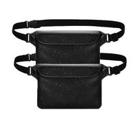 Sac Banane Étanche,2 Pcs Sac Imperméable à Ceinture avec Ceinture Élastique Réglable Sport Pochette Etanche Smartphone Pochette Passeport Voyage pour Camping Nautique Pêche Rafting Natation(Noir)