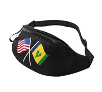 Sac banane étanche avec drapeau américain de Sainte-et-les Grenadines pour le sport, la course à pied, Noir , Taille unique, Sacs banane
