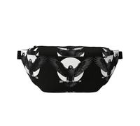 Sac banane étanche avec sangle réglable en forme d'ailes d'aigle noires pour la course à pied, sans rebond pour la salle de sport