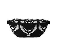 Sac banane étanche avec sangle réglable Motif aigle noir et blanc
