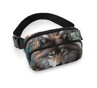 Sac banane étanche avec sangle réglable - Sac banane 3D avec attrape-rêves loup - Pour homme et femme - Blanc - 20 x 13 cm, blanc, 20x13cm, Sac banane
