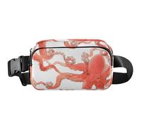 Sac banane étanche chic en forme de pieuvre blanche pour femme, sac banane tendance, pieuvre chic blanc 2, 20,3 x 13,5 x 5,8 cm, drôle mignon, chic pieuvre blanc 2, 20,3 x 13,5 x 5,8 cm, Chic Octopus