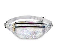 Sac banane étanche pour femme avec 3 compartiments zippés et réfléchissant, élégant, sangle réglable, tenue des années 80, 90, sac banane pour fête, sport