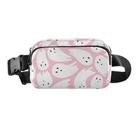 Sac banane étanche pour femme avec motif fantômes blancs et roses, 20,3 x 13,5 x 5,8 cm, drôle mignon, fantômes blancs roses, 20,3 x 13,5 x 5,8 cm, Jolis fantômes blancs roses, 8 x 5.3 x 2.3 inch