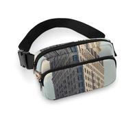 Sac banane étanche pour femme et homme - Motif chiens mignons, Bâtiment Flatiron, 20x13cm, Art Déco