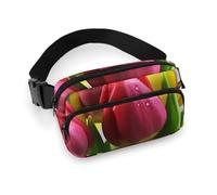 Sac banane étanche pour femme et homme - Motif cœur sur fond blanc, Ulips Flower, 20x13cm, Art Déco