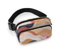 Sac banane étanche pour femme et homme - Motif lapins amusants, Motif ondulé, 20x13cm, Art Déco