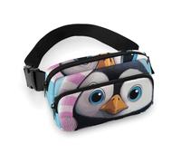Sac banane étanche pour femme et homme - Motif tigre mignon, Adorable pingouin, 20x13cm, Art Déco