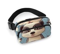 Sac banane étanche pour femme et homme - Motif tigre mignon, Furet poilu., 20x13cm, Art Déco