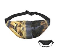 Sac banane étanche pour homme et femme avec sangle réglable Motif tête de mort, Éléphant avec tournesol, Taille unique