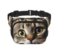 Sac banane ethnique tribal africain pour homme et femme - Sac banane double réglable pour voyage, sport et quotidien, Un chat curieux, Taille unique