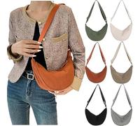 Sac Banane Femme Bandoulière Velours Côtelé, Sac Demi Lune Crescent Bag Banana Moon Sac a Main Croissant Crossbody Bag Women Sac Porté Croisé,Sacoche Ceinture Tendance Waist Bag