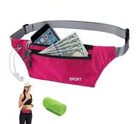 Sac Banane Femme Homme Enfant Sport Ceinture de Course Etanche Sacoche Pochette Running Belt Réglable pour Argent Passeport Billets Téléphone Portable, Convient pour Escalade, Vélo, Voyage, Jogging