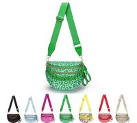 Sac Banane Femme Léopard avec Bandoulière Réglable pour Sorties Quotidienne | Imprimé léopard tendance | Port épaule ou croisé | Poches zippées pratiques | Style femme casual(Kelly green)