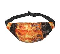 Sac banane Fire Water pour homme et femme - Sac banane à bandoulière pour partout - Sac banane avec sangle réglable - Sac de poitrine décontracté pour la randonnée en plein air - Noir - Taille unique,