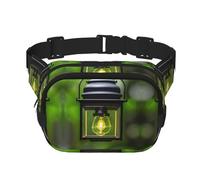 Sac banane Firefly et lanterne avec fermeture éclair, sac à bandoulière avec sangle réglable pour jogging, cyclisme, Noir , Taille unique