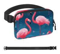Sac banane flamant rose pour homme et femme - Sac banane de randonnée - Ceinture de jogging avec sangle réglable pour la course à pied, la marche, les voyages, Multicolore 13., 1.5x9.0x5.9in/4x23x15cm