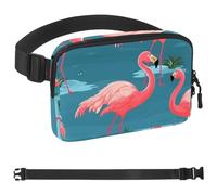 Sac banane flamant rose pour homme et femme - Sac banane de randonnée - Ceinture de jogging avec sangle réglable pour la course à pied, la marche, les voyages, Multicolore 01., 1.5x9.0x5.9in/4x23x15cm