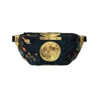 Sac banane Full Moon avec fleurs colorées pour la course à pied, la randonnée, le sport en plein air, la randonnée, pour homme et femme, multicolore, Taille unique, Sac à dos de