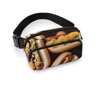 Sac banane Fun Food Hot Dogs pour homme et femme - Sac banane avec sangle réglable pour voyage, sport, randonnée - Hot dogs amusants - 20 x 13 cm - Sac banane - 20 x 13 cm - Sac banane amusant - Hot