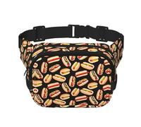 Sac banane Fun Food Hot Dogs pour homme et femme, sac banane tendance pour entraînement, course, voyage, randonnée, Noir , Taille unique