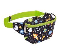 A Little Lovely Company Sac banane pour enfants avec design unique, sac à bandoulière, ceinture en argent, randonnée, voyage, garçons, filles, polyester, Noir, 23 x 13 x 5 cm, Sac banane pour enfant