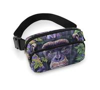 Sac banane Graffiti in The Jungle pour homme et femme - Imperméable avec ceinture réglable - Sac banane décontracté - Pour le sport, la course à pied, le cyclisme - Blanc - 20 x 13 cm - Blanc, blanc,