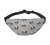 Sac banane gris rat léger et imperméable, adapté pour les voyages et l'utilisation quotidienne, design tendance, pour homme et femme.