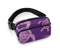 Sac banane Hawaï avec tortue de mer violette Sac banane tendance avec sangle réglable pour entraînement en plein air cyclisme Unisexe Blanc 20 x 13 cm, blanc, 20x13cm, Sac banane