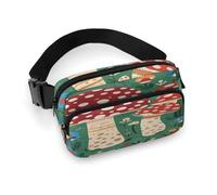 Sac banane hippie imprimé champignon pour entraînement, voyage, course décontractée, course à pied, randonnée, cyclisme, champignon hippie, 20 x 13 cm, Champignon hippie, 7.9 X 5.1 in