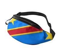 Sac Banane Homme Drapeau du Congo, Sacoche Homme Bandouliere Loisir Pochette Telephone Portable Sac À La Taille pour Voyage Gym Cyclisme
