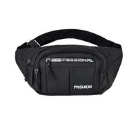 Sac Banane Homme Femme Sac Banane pour L'extérieur Waist Bag Sacs à La Taille Ceinture Fanny Pack Réglable Sacs Bananes de Randonnée avec 3 Poches Zippées pour Sport Course Randonnée Jogging, Noir