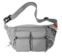 Sac Banane Homme Imperméable Sacoche Banane et Sangle Réglable,Unisexe Grande Capacité Sac Banane pour Homme Femme Voyage Randonnée Pochette Ceinture (Gris)