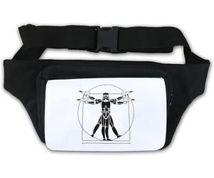 Sac banane homme vitruvien tenant le banc laser Trooper Wars Miss Blanc
