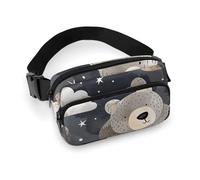 Sac banane « How many Bears Are There » pour homme et femme - Sac banane imperméable avec ceinture réglable - Sac banane décontracté pour le sport, la course à pied, le cyclisme - Blanc - 20 x 13 cm,