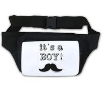 Sac banane humoristique avec moustache It's A Boy Blanc