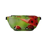 Sac banane humoristique imprimé coccinelle pour homme et femme, sac banane réglable, sac banane de voyage, sac banane de sport, course à pied, randonnée, Noir , Taille unique