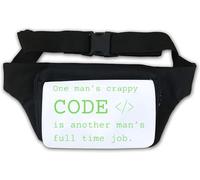 Sac banane humoristique One Man's Code is Another Man's Full Time Job Blanc