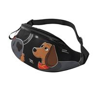 Sac banane « I Love My Dog Teckel » pour homme et femme - Sac banane tendance pour course à pied - Sac à bandoulière étanche avec sangle réglable - Sac banane de sport pour voyage