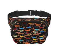 Sac banane I Love My Dog teckel pour homme et femme, sac banane tendance pour entraînement, course, voyage, randonnée, Noir , Taille unique