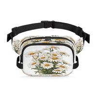 Sac Banane imperméable à Fleurs de Marguerites Blanches, Sac à bandoulière pour Femmes et Hommes, Cadeaux de Vacances