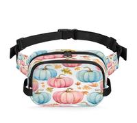 Sac Banane imperméable à Motif Citrouille et Feuilles d'automne, Sac à bandoulière pour Femmes et Hommes, Cadeaux de Vacances