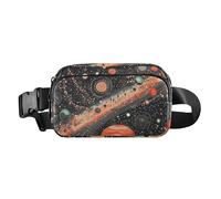 Sac banane imperméable à motif d'écailles de dragon orange scintillant pour homme et femme, Planètes spatiales colorées Terre, 1 size