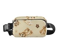 Sac banane imperméable à pois jaunes pour femme - 20,3 x 13,5 x 5,8 cm - Motif à pois jaunes - 20,3 x 13,5 x 5,8 cm - Motif à pois jaunes - 20,3 x 5,3 x 5,8 cm, Mignon chiot pois jaune, 8 x 5.3 x 2.3