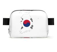 Sac banane imperméable avec sangle réglable et fermeture éclair pour femme avec drapeau de la République de Corée