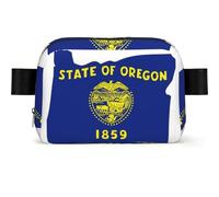 Sac banane imperméable avec sangle réglable et fermeture éclair pour femme avec drapeau de l'État de l'Oregon