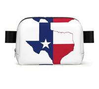 Sac banane imperméable avec sangle réglable et fermeture éclair pour femme avec drapeau de l'État du Texas